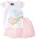 Mud Pie Baby-Girls Newborn Little Chick Skirt Set, Pink/White, 9-12 Months