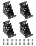 QWORK® 4 Pack Folding Lock Extension Self Locking Foldable Hinge Hardware for Table Bed Leg Feet Screws Included - Black