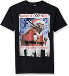 STAR WARS Men's Naughty Or Nice T-Shirt, Black, Large