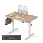 FEZIBO Standing Desk 40 x 24 Inch, Height Adjustable Desk with Memory Buttons, Electric Sit Stand Desk with 7th Gen Lift System, Home Office Table with Splice Board (Maple)