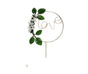 Infispace® Alloy, Feather & Pearl Handmade Floral Love Cake Topper (Gold)