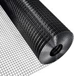 Black Hardware Cloth 1/2 Inch 36 in x 50 ft 19 Gauge PVC Coating Wire Mesh Rolls Vinyl Coated Welded Chicken Wire Fencing for Home and Garden Fence and Home Improvement Project