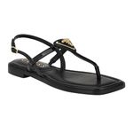 GUESS Women's Rainey Flat Sandal, Black 001, 7 UK