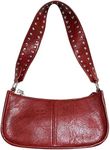 VOSTEVAS Small Shoulder Bag for Women Bow Purse Y2k Purse Clutch Tote HandBag Classic Crescent Bag Coquette Purse (Red A)