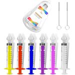 Baby Nasal Syringe 10 ml | Kit 6 Syringes + 6 Silicone Tips + 2 Cleaning Brushes | BPA Free Nasal Care Rinsing Pipette Physiological Serum Child Care Nose Hygiene Irrigator