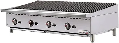 Winco Commercial Natural Gas Charbroil Grill with Radiant Heat, 4 Burner, 48"