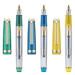 Set of 3 Jinhao 82 Fountain Pens Transparent Starry Sky Color Acrylic Medium Point Gold Trim with Converter