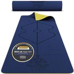 Yogii Yoga Mat - Premium TPE Pilates Mats - 183 x 61 x 0.6cm Eco Friendly Non Slip Yoga Mat Thick - Exercise Mat for Home - Gym Mats for Home - Thick Yoga Mats for Women and Men - Blue/Gold