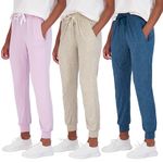 Real Essentials 3 Pack: Women's Ultra-Soft Lounge Joggers Sweatpants Athletic Yoga Pants with Pockets (Available in Plus), Set 11, 3X