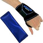 Adalid Gear Wrist Support Brace with Gel Ice Pack for Hot and Cold Therapy - Adjustable Wrap, Multi-Purpose, Microwaveable and Reusable (One Size, Left or Right Hand)