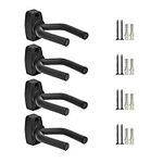 CC CAIHONG Guitar Wall Mount Hanger 4 Pack, Guitar Hanger Wall Hook Holder Stand Display with Screws - Easy to Install - Fits All Size Guitars, Bass, Mandolin, Banjo, Ukulele