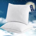 Lavisun Pillows Standard Size Set of 2-Soft and Supportive Bed Pillows with Down Alternative, Height Adjustable Pillows 2 Pack for Back, Stomach or Side Sleepers,20 x 26 Inches