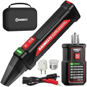 KAIWEETS Circuit Breaker Finder Tool Kit, GFCI Outlet Tester with Dual-Sided LED Indicators, Electrical Circuit Tracer Tool with Flashlight, Includes Carrying Case and Adapters- KT302P