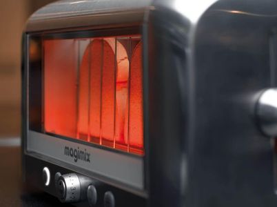 Magimix Vision 2-Slice Glass Toaster – Brushed Silver Finish