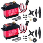 2PCS 30KG Metal Gear Digital Servo High Torque Steering Gear Servo, Waterproof Aluminium Case RC Servo Motor DS3230 for 1/8 1/10 1/12 RC Cars (Control Angle 270°)