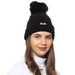 RR DESIGN Winter Warm Wool Pom Pom Hat Soft Thick Knit Acrylic Beanie Hat Caps-Winter Headgear for Girls and Women's (Black)