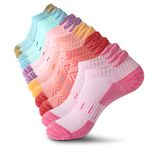 Womens Socks 6 Pairs Running Low Cut Cotton Socks for Women Cushioned Breathable Casual Ladies Ankle Athletic Sport Socks