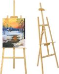 Trintion Easel Stand 1.5M Studio Easel Adjustable Drawing Painting Holder Folding Art Stand for Wedding Wooden A-Frame Display Drawing Board for Painting