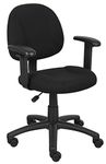 Boss Office Products Perfect Posture Deluxe Office Task Chair with Adjustable Arms, Black