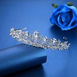 Minmin Leaves Zircon Brides Crowns Tiaras Crystal Quinceanera Pageant Diadem Wedding Hair Accessories Veil Tiaras