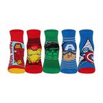 Supersox Ankle Disney Avenger Socks for Kids, Made with Breathable, Anti Odour & Moisture Absorbent Combed Cotton with a Extra Durable Welt, Ideal For All Day Wear (Pack Of 5)