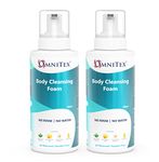 2pk - Omnitex Rinse Free Body Cleansing Foam 500ml | With Herbal Oils & Vitamins | No Water - No Rinse Body Wash | Clean, Nourish, Protect | No Parabens, Latex & Alcohol Free | Dermatologically Tested