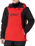 Oakley Men's Thermonuclear Protection TBT Insulated Anorak Jacket, Red Line/Blackout, Medium, Red Line/Blackout, Medium