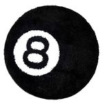 8 Ball Rug - 24 inch Black Round Rug Billiard Pool 8 Ball Carpet, Non-Slip Bath Mat Flocking Floor Area Rug for Living Room Decor, Alt Room Decor Soft Y2K Rug Doormat for Bedroom