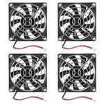 AITRIP 4PACK 80mm Fan 80 x 15mm 12V Computer Fan 8CM PC Fan DC 12V Case Fan 2800 RPM Axial Cooling Fan for Cooling PC Computer Case CPU