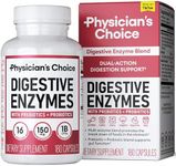 Physician's CHOICE Digestive Enzymes - Multi Enzymes, Organic Prebiotics & Probiotics for Digestive Health & Gut Health - for Meal Time Discomfort Relief & Bloating - Dual Action Approach - 180 CT