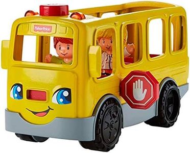 Fisher-Price Little People Autobús siéntate conmigo Coche de juguete con luces y sonidos y 2 figuras, para bebés +1 año, versión español (FKX01)