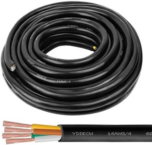 14 AWG 4 Conductor Control Cable 25FT - YDDECW 14/4 Wire 100% Pure Copper for Mini Split Air Conditioner & Heat Pump Systems, HVAC, Speaker Heavy Duty Pure Copper