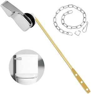 Toilet Flush Handle, Universal Toilet Handle Replacement Kit, Zinc Alloy Toilet Tank Trip Lever with H2 Brass Arm, Toilet Repair Kit Inside Tank Fit for American Standard, Mansfield Toilet, Silver