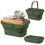 The FlexiNest Collapsible Laundry Basket with Lid - Foldable Washing Tub & Organizer, Portable Picnic Basket, Multipurpose Basin for Laundry, Camping, and Outdoor Use - Space Saving Foldable Design