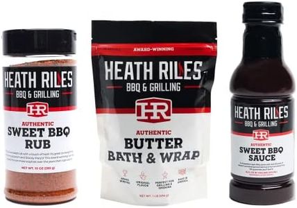 Heath Riles BBQ Backyard Rib Bundle (1 Rub, 1 Sauce and 1 Marinade), Competition Winning Products from Pitmaster Heath Riles
