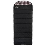 TETON Sports Outfitter XXL Sleeping Bag; Warm and Comfortable for Camping, Black, 92 x 39-Inch (1035L)