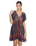 oxolloxo Scarf Printed Beachwear Cover-up (Medium) Navy Blue