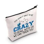 Bowling Gift Bowling Player Cosmetic Bag Bowling Lover Gift Bowling Ball Gift (Crazy to Bowl CA Bag)