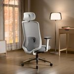 Green Soul Cosmos Pro | Premium Minimal Design Ergonomic Office Chair for Work | 5 Year Warranty | Intelli-Adapt Recline Mechanism | Seat Slider | 4D Armrest | Mesh | Adjustable Lumbar | White Grey