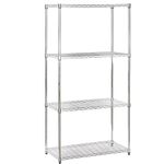 Shopfitting Warehouse Chrome Wire Shelving Unit - 4 Tier, H1800 x W900 x D450 mm