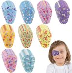 90 Pcs Adhesive Eye Patches for Kids Girlsc Toddler, Kids Eye Patches Set, Eye Patches Bulk Breathable Material, Light Blocking Cotton Colorful and Fun Designs Adhesive Bandages for Girls Boys (A)