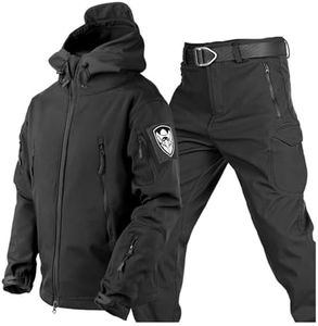 Combinaison De Ski Snowboard Pour Hommes, Veste De Ski À Capuche Chaude D'hiver Pour Hommes Avec Brassard Et Pantalon Avec Ensemble De Ceinture, Costumes De Neige Imperméables (Color : Black, Size :