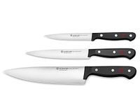 Wüsthof Gourmet 3-Piece Chef's Knife Set, Black, Silver