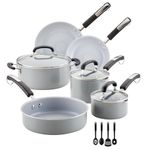 Farberware EcoAdvantage Ceramic Nonstick Cookware/Pots and Pans Set, 13 Piece - Gray