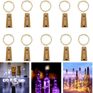 10 Pack Wine Bottle Lights with Cork, 6.6ft 20LED Battery Operated String Lights,Decorative Fairy Lights, Mini Copper Wire Lights for Bedroom Decor, Christmas Party Wedding Decorations (Multi-colored)