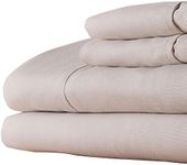 Brushed Microfiber Sheet Set- 3 Piece Bed Linens-Fitted & Flat Sheets, Plus A Pillowcase-Wrinkle, Stain & Fade Resistant by Lavish Home (Twin, Beige)