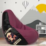 ComfyBean Bag with Beans Filled 4XL- Official: Jack & Mayers Bean Bags - for Adults - Max User Height : 5.5-6 Ft.-Weight : 70-99 Kgs(Model: I am not Shouting - Maroon Black)