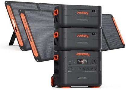 Jackery Explorer 2000 Plus Kit(6kWh), 400W Solar Panels+Two Expandable Battery Packs, 6128 Wh LiFePo4 Home Backup Battery with 3000W Output, for Power Outages, Emergencies