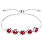 FIBO STEEL Wedding Bridal Bracelets for Women Crystal Cubic Zirconia Bracelets for Brides Bridesmaids in Anniversary Valentine's Day Prom, 11 Inches, Metal, Cubic Zirconia