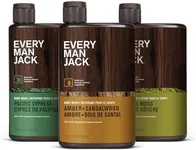 Every Man Jack Hydrating Mens Body Wash - Cleanse, Nourish, and Hydrate Skin with Naturally Derived Ingredients - Paraben Free - Amber + Sandalwood, Pacific Cypress and Coastal Moss - 3pk